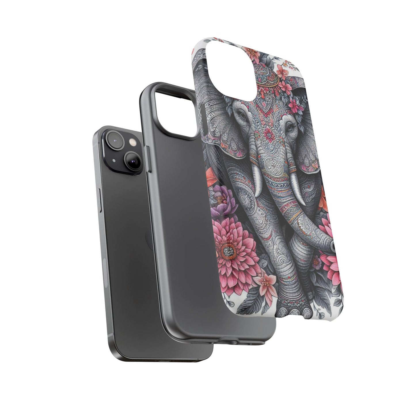 Bohemian Floral Elephant Mobile Cover – Intricate Mandala Art