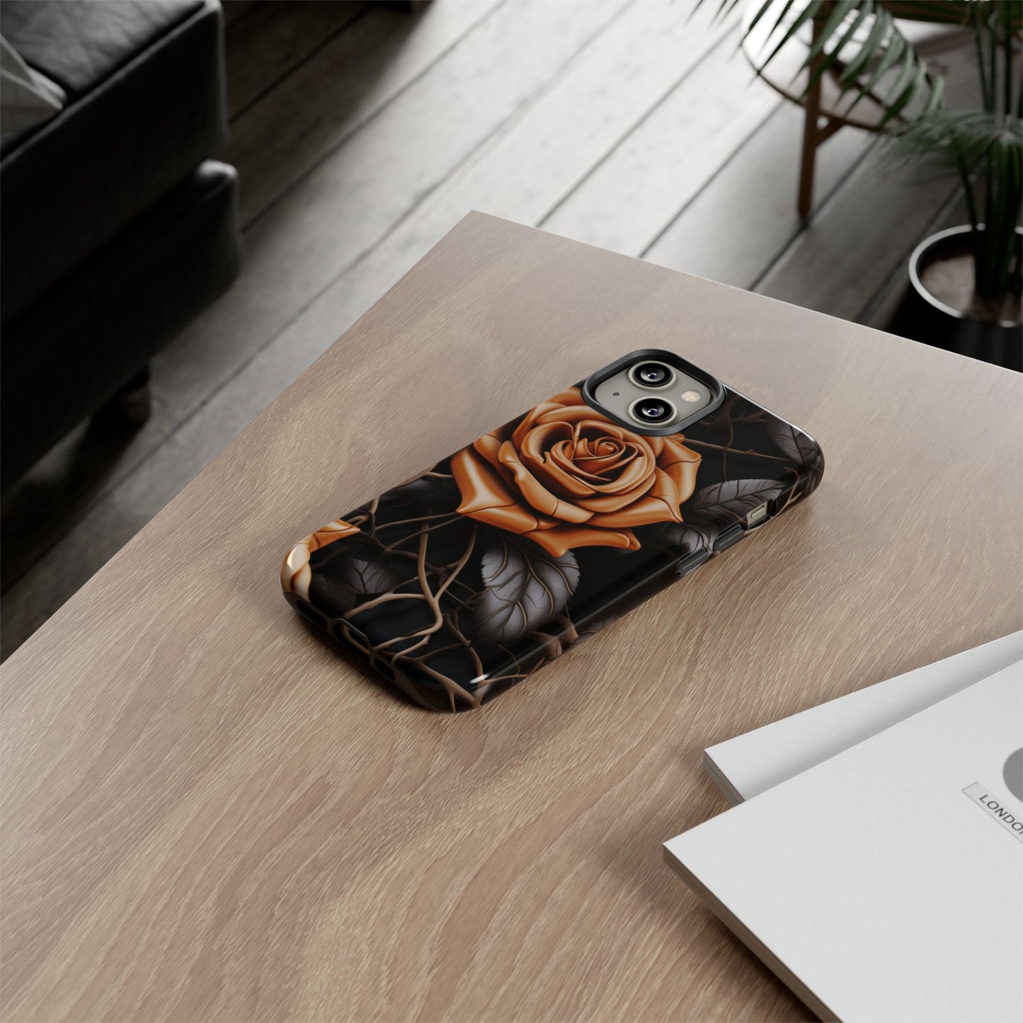 Midnight Gold Rose Mobile Case