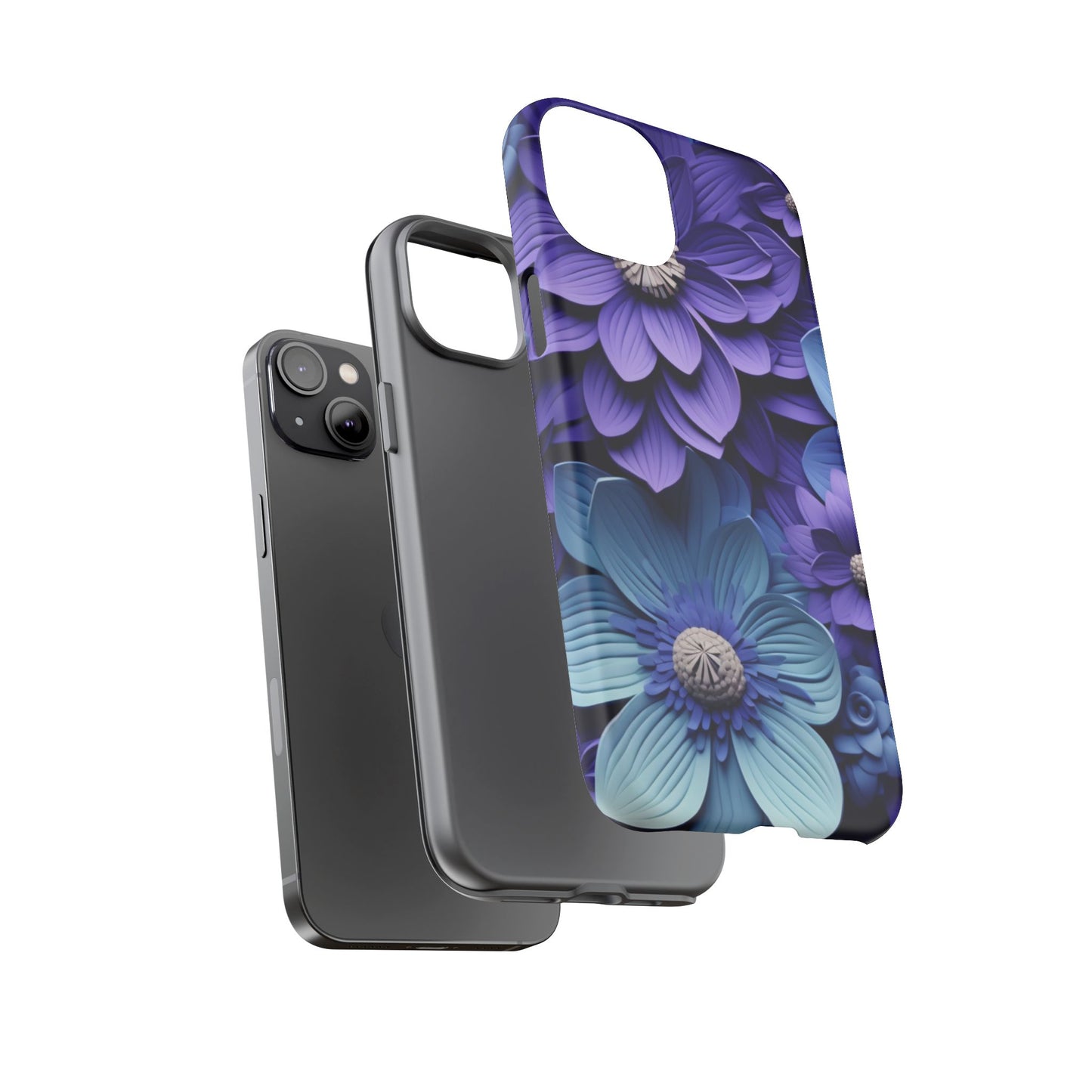 Royal Blue Floral Phone Case – Elegant & Luxurious Design