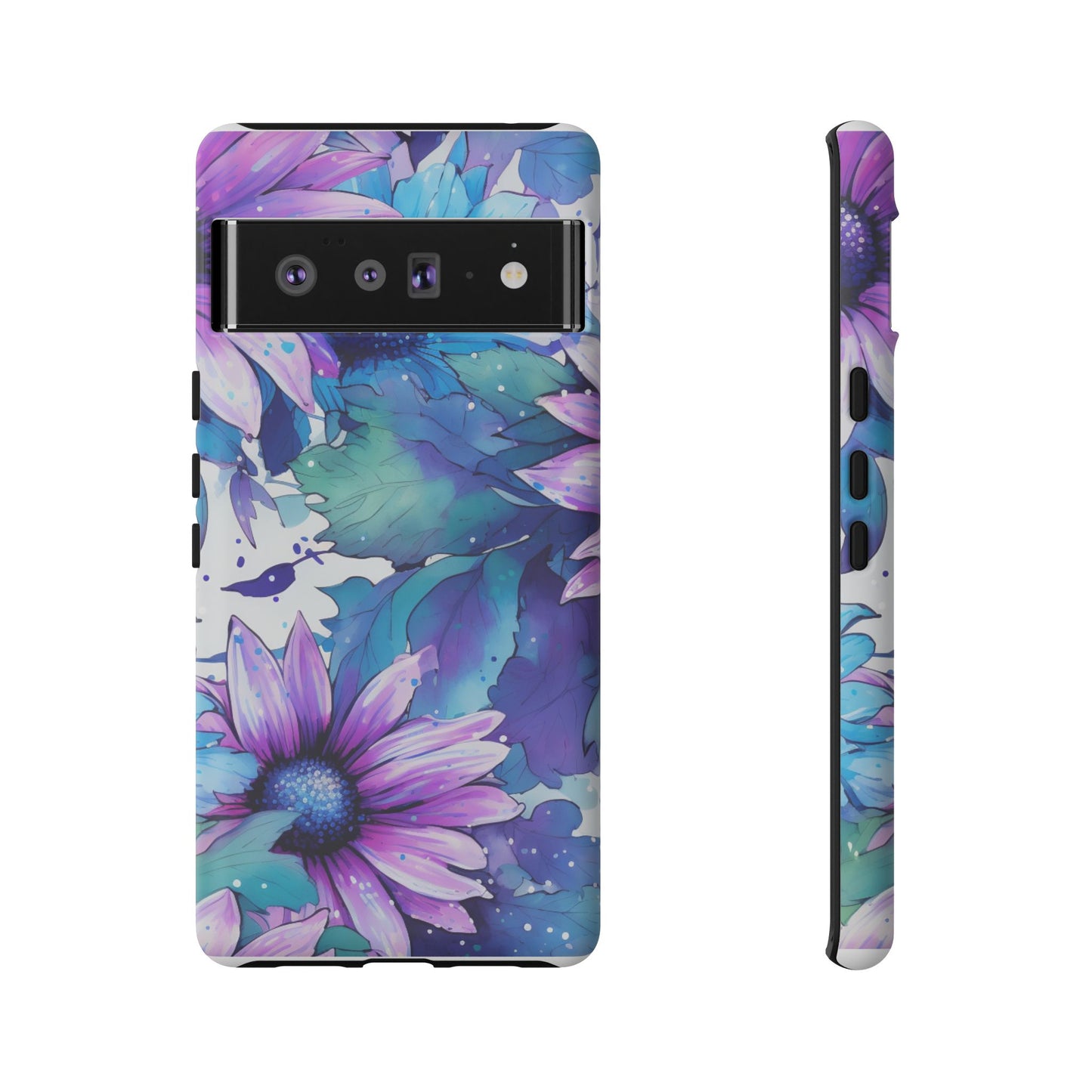 Dreamy Blue & Purple Floral Watercolor Mobile Case