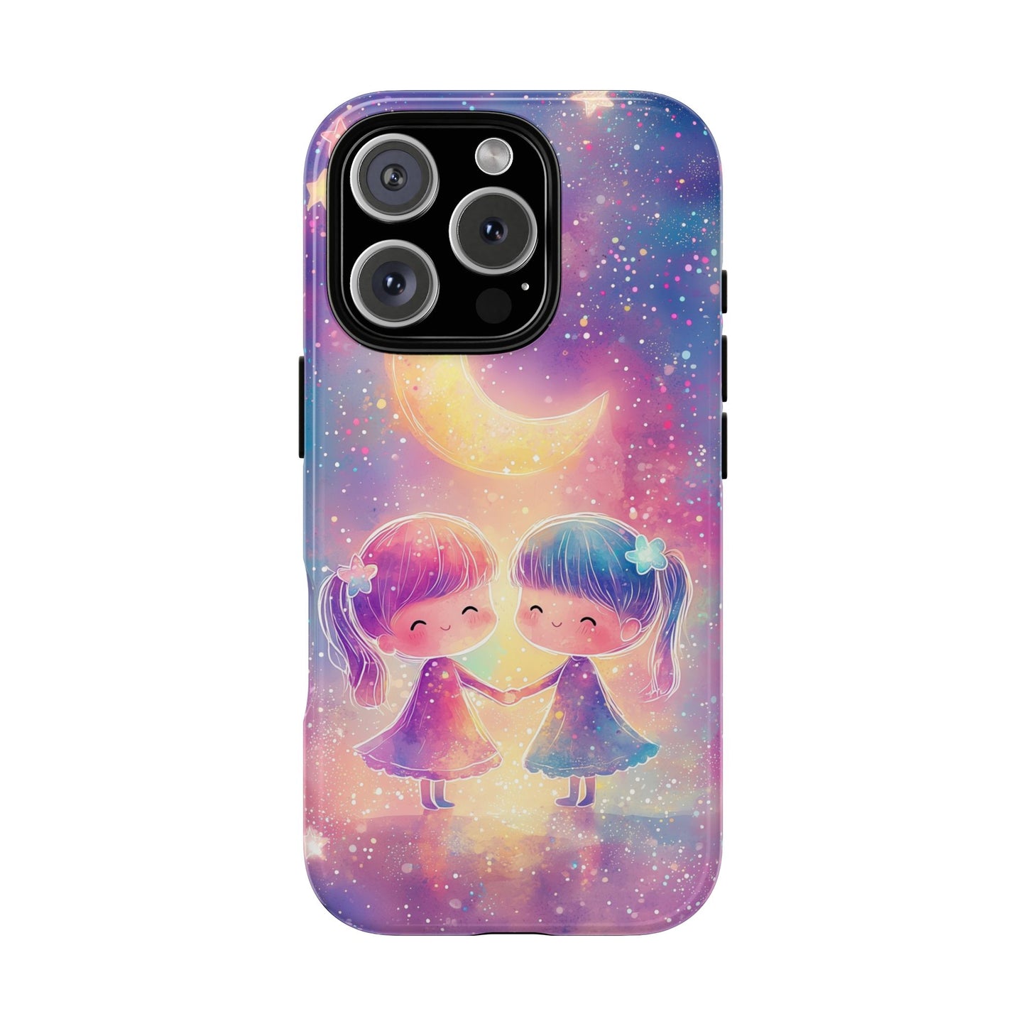 Moonlit Friendship Galaxy Phone Case for iPhone, Samsung, Google Pixel