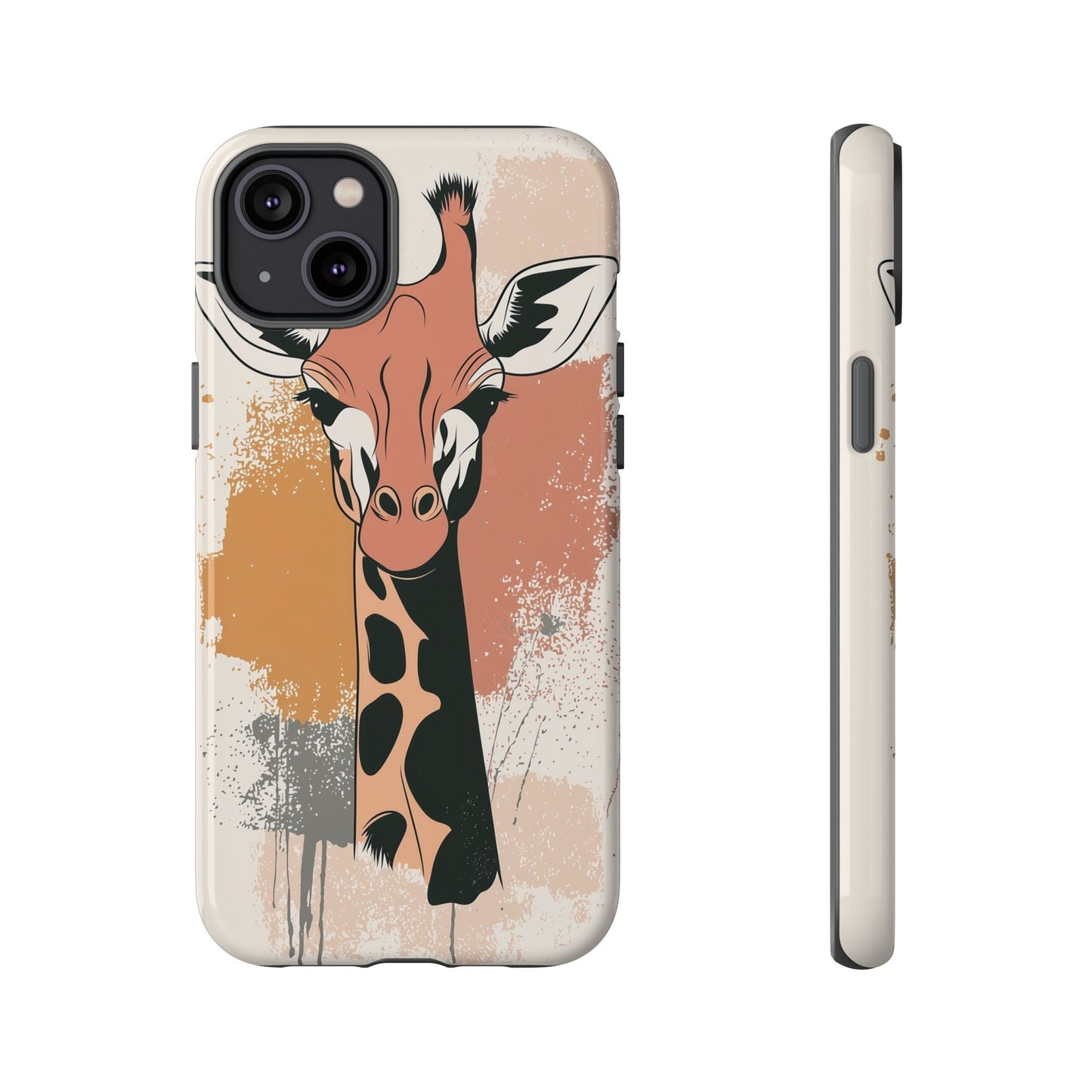 Tall & Graceful: Giraffe Splatter Art Phone Case for iPhone, Samsung & Pixel