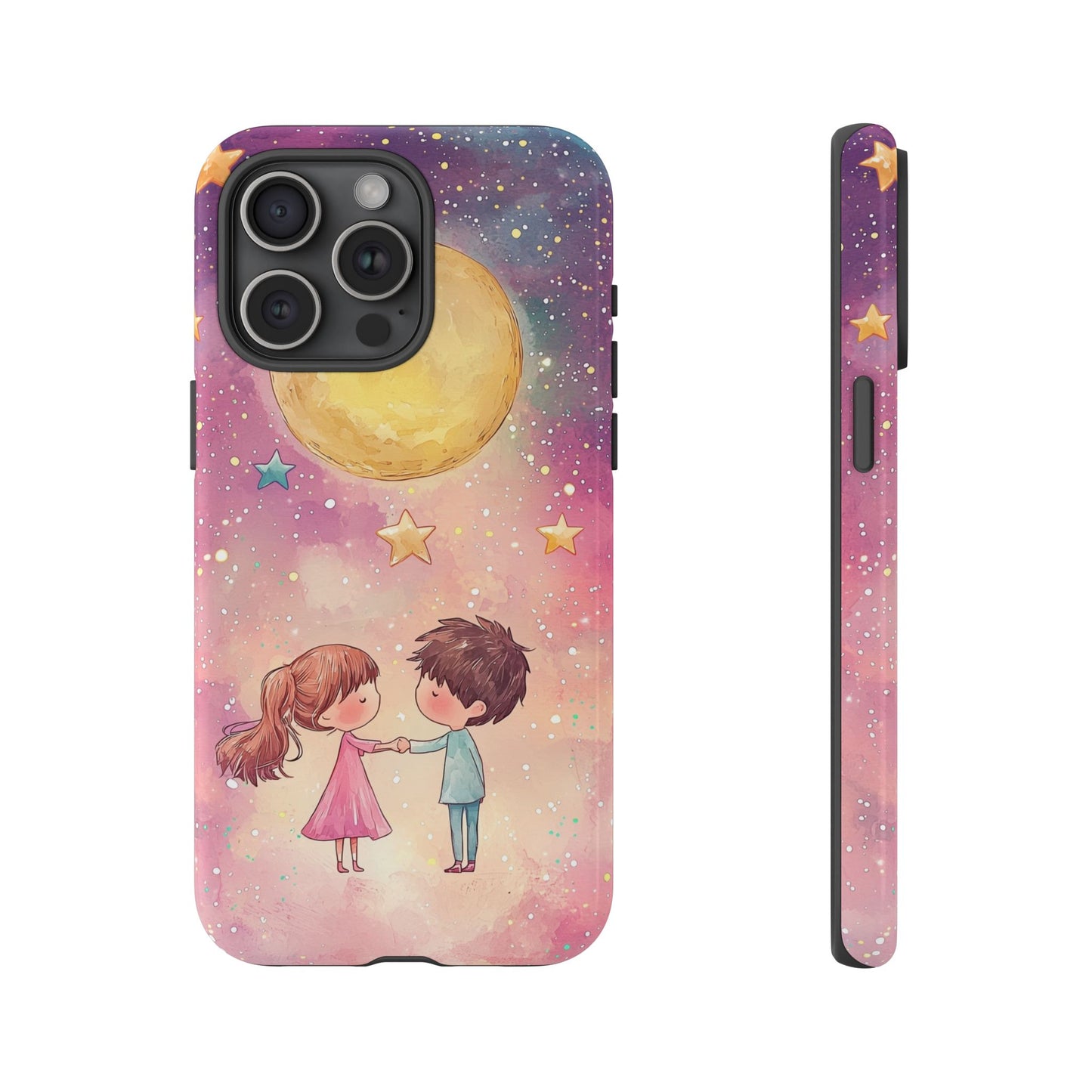 Cosmic Love: Anime Starry Night Phone Case for iPhone, Samsung, Google Pixel
