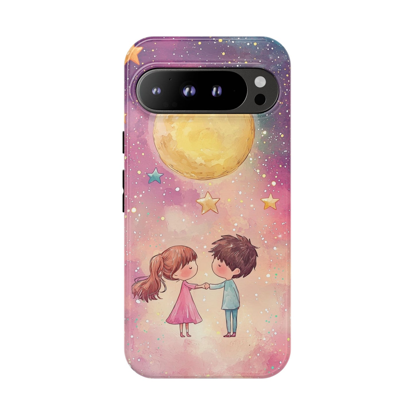 Cosmic Love: Anime Starry Night Phone Case for iPhone, Samsung, Google Pixel