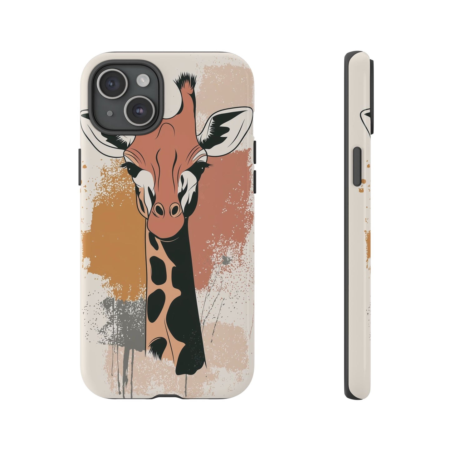 Tall & Graceful: Giraffe Splatter Art Phone Case for iPhone, Samsung & Pixel