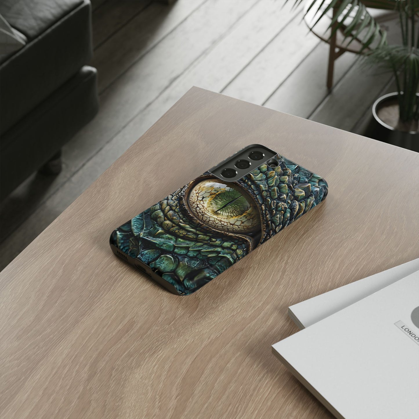 A Dragon's Eye With Intricate Scales phone case design.