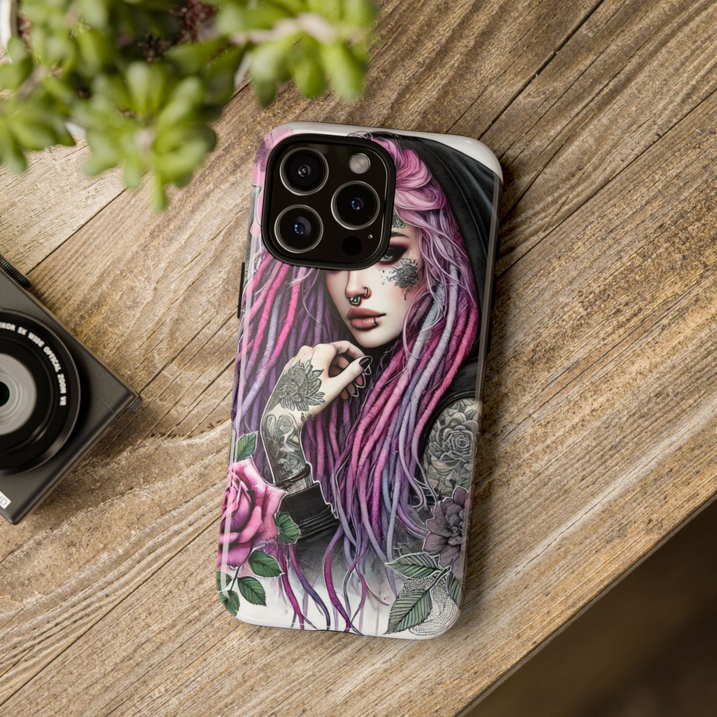 Gothic Rose Tattoo Art Mobile Case