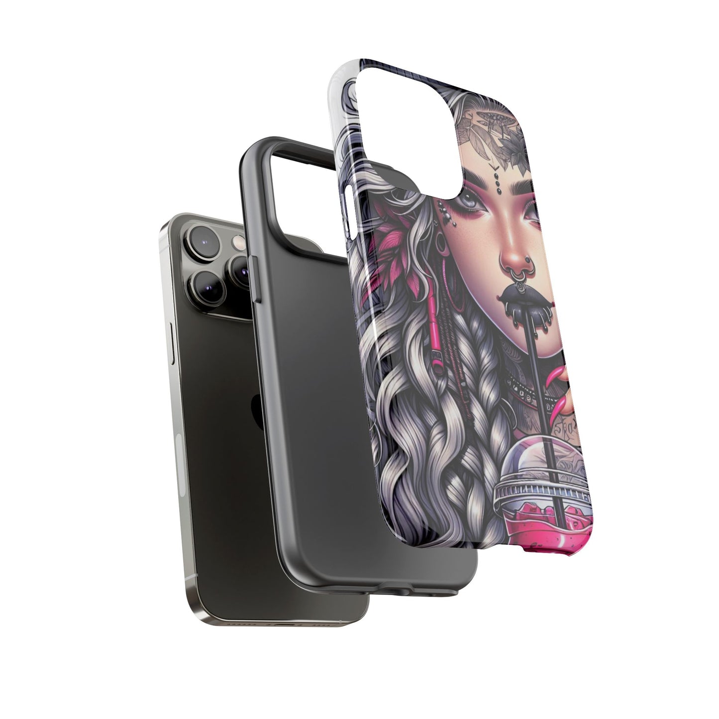 Icy Rebel – Silver Dreads & Edgy Street Chic Mobile Cover