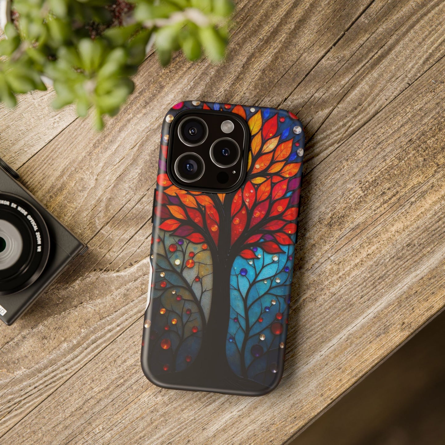 Stained Glass Tree: Vibrant Elegance for Your Case