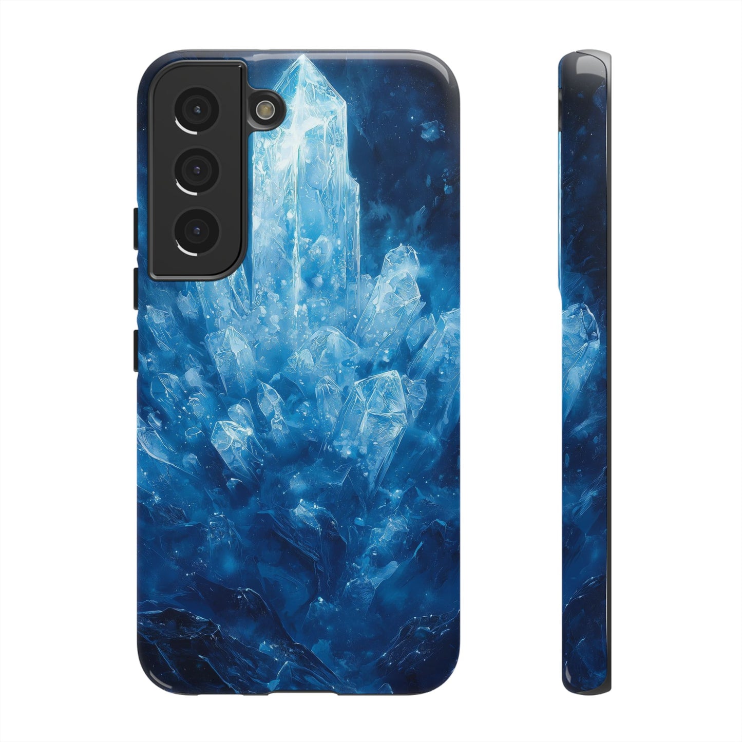 Cosmic Ice Crystal Matching Couple Phone Case – A Dazzling Duo for iPhone, Samsung & Google Pixel