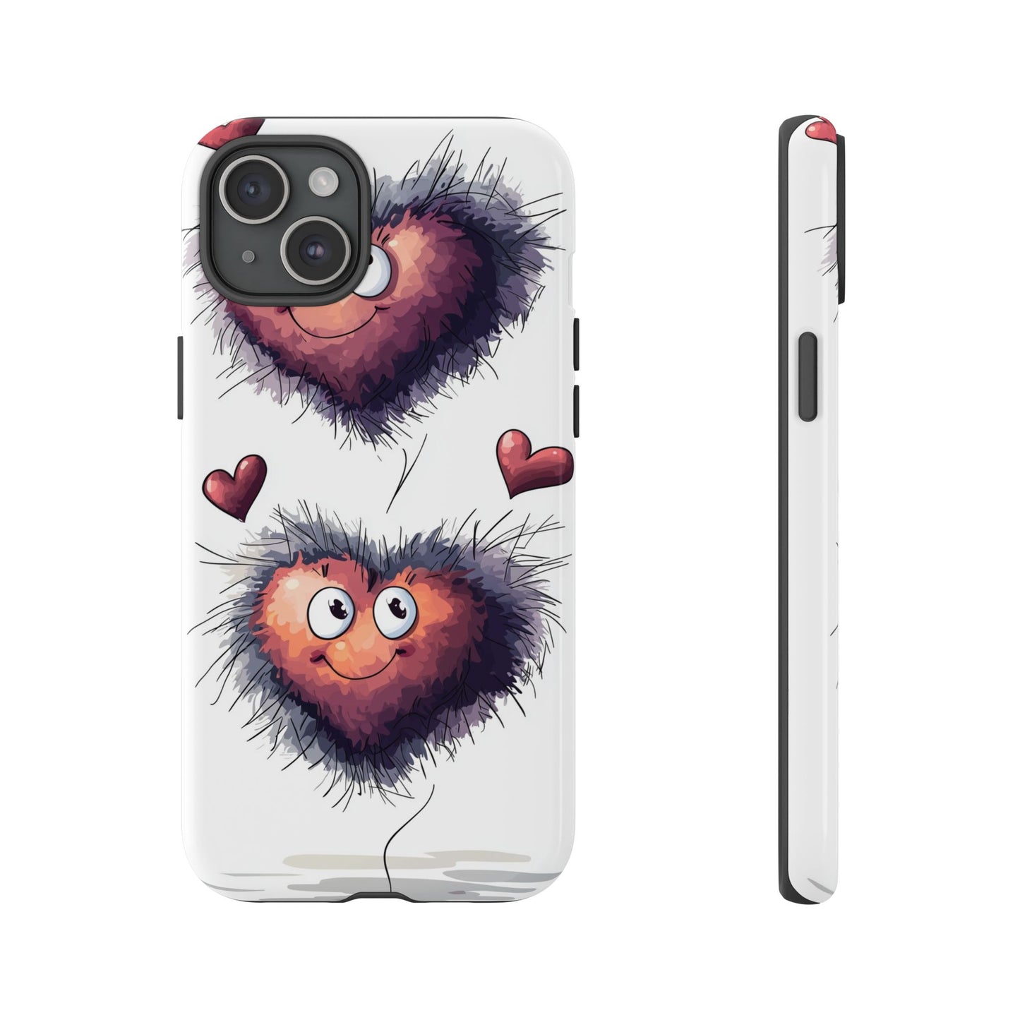 Fuzzy Love Hearts - Cute Anime Phone Case for iPhone, Samsung, Google Pixel