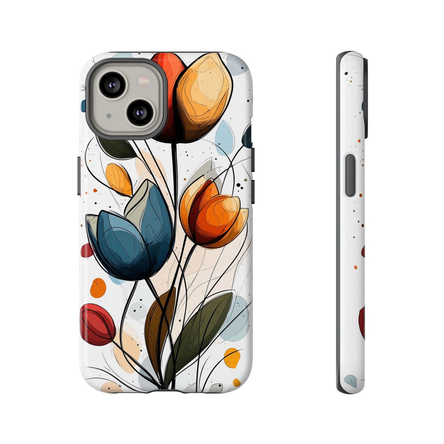 Tulip Whimsy – Artistic Floral Phone Case for iPhone, Pixel & Samsung