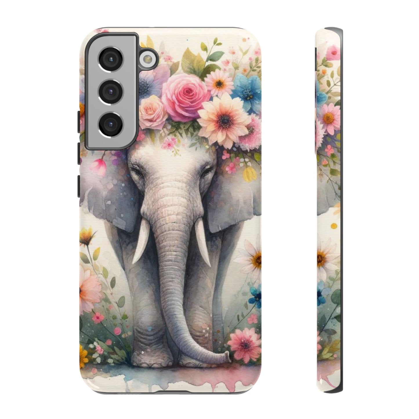 Watercolor Floral Elephant Mobile Cover – Dreamy Artistic Design