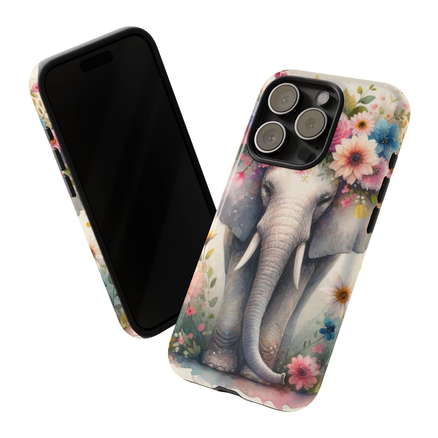 Watercolor Floral Elephant Mobile Cover – Dreamy Artistic Design