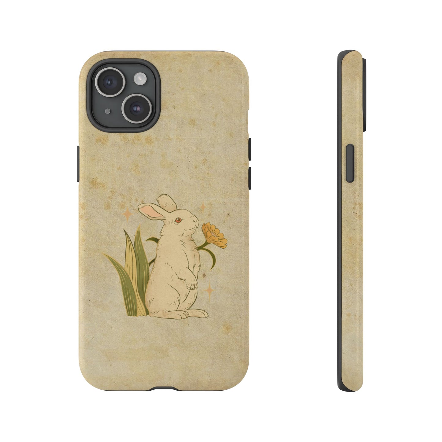 Minimal Vintage Rabbit Phone Case β Aesthetic Beige Bunny Cover for iPhone, Samsung & Pixel