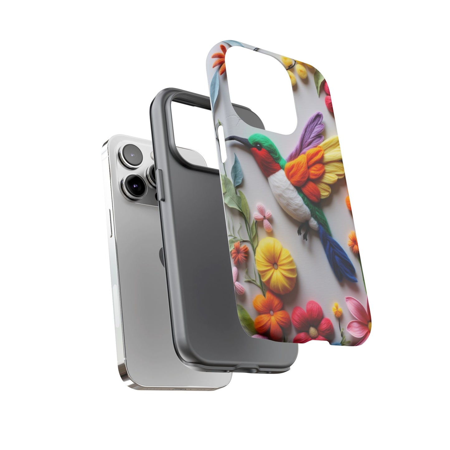 Elegant Hummingbird with Floral Mosaic Design | Nature's Artistic Vibes | iPhone 16 Pro