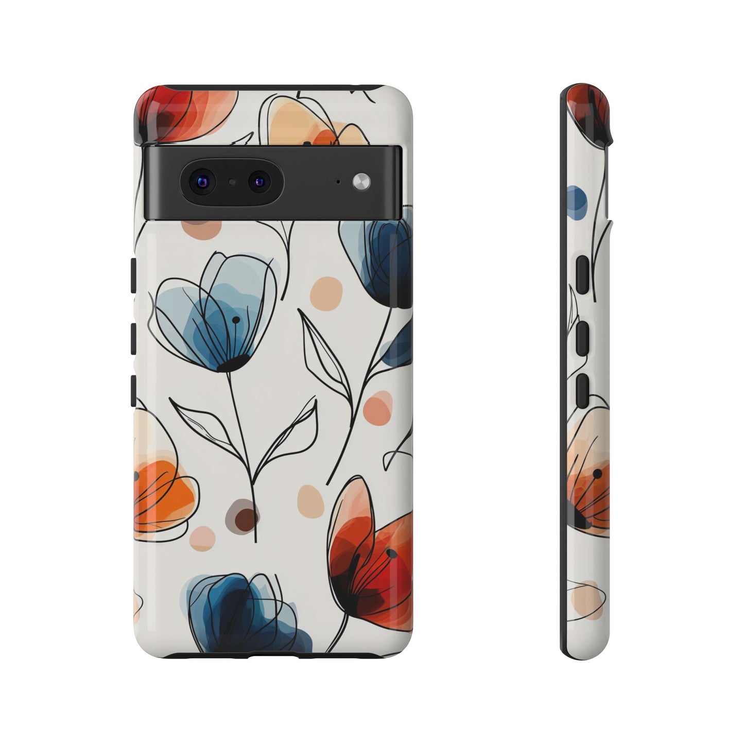 Minimal Floral Phone Case for iPhone, Samsung & Pixel | Watercolor Abstract Flower Print | Soft Matte Finish