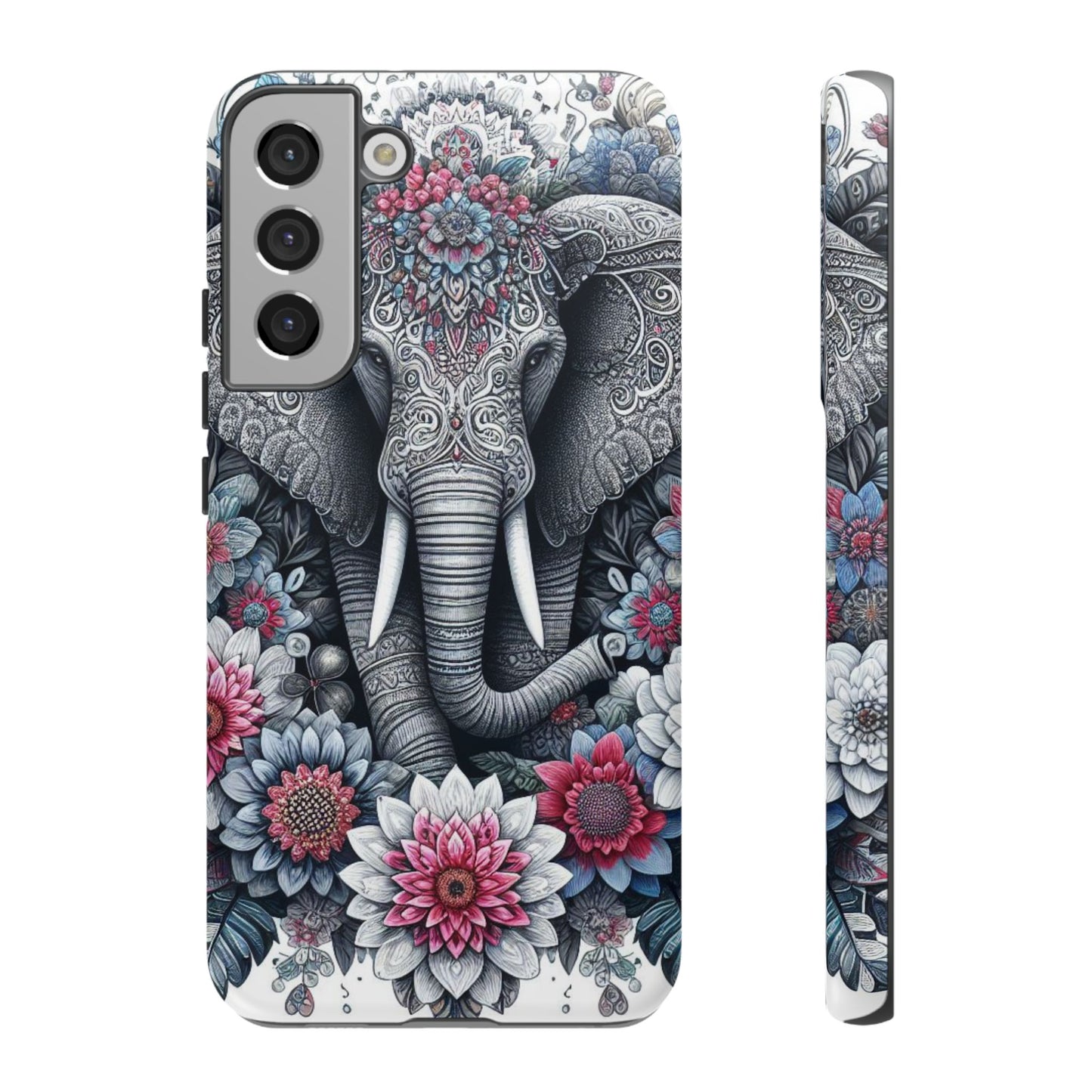 Regal Mandala Elephant Mobile Cover – Ornate Floral Art