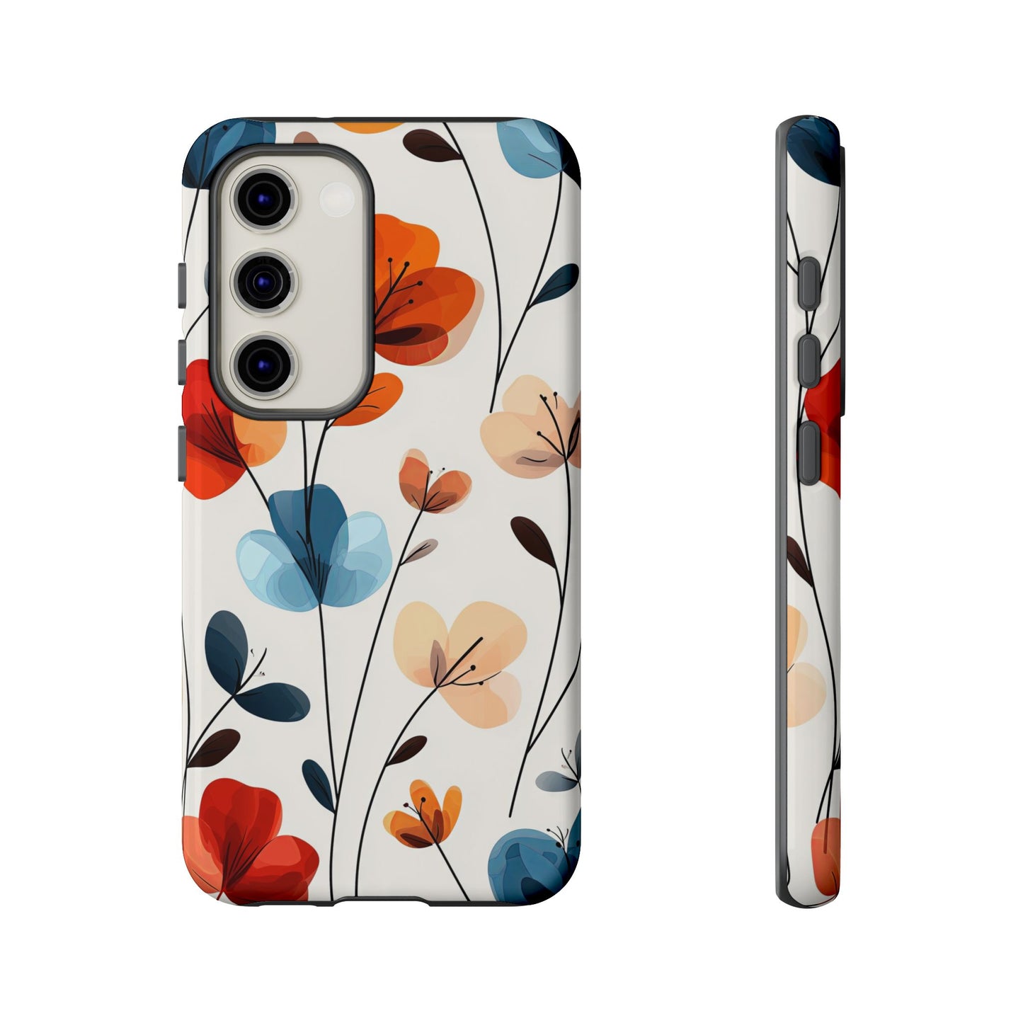 Colorful Floral Phone Case for iPhone, Samsung & Pixel | Bold Modern Botanical Print | Protective Matte Finish