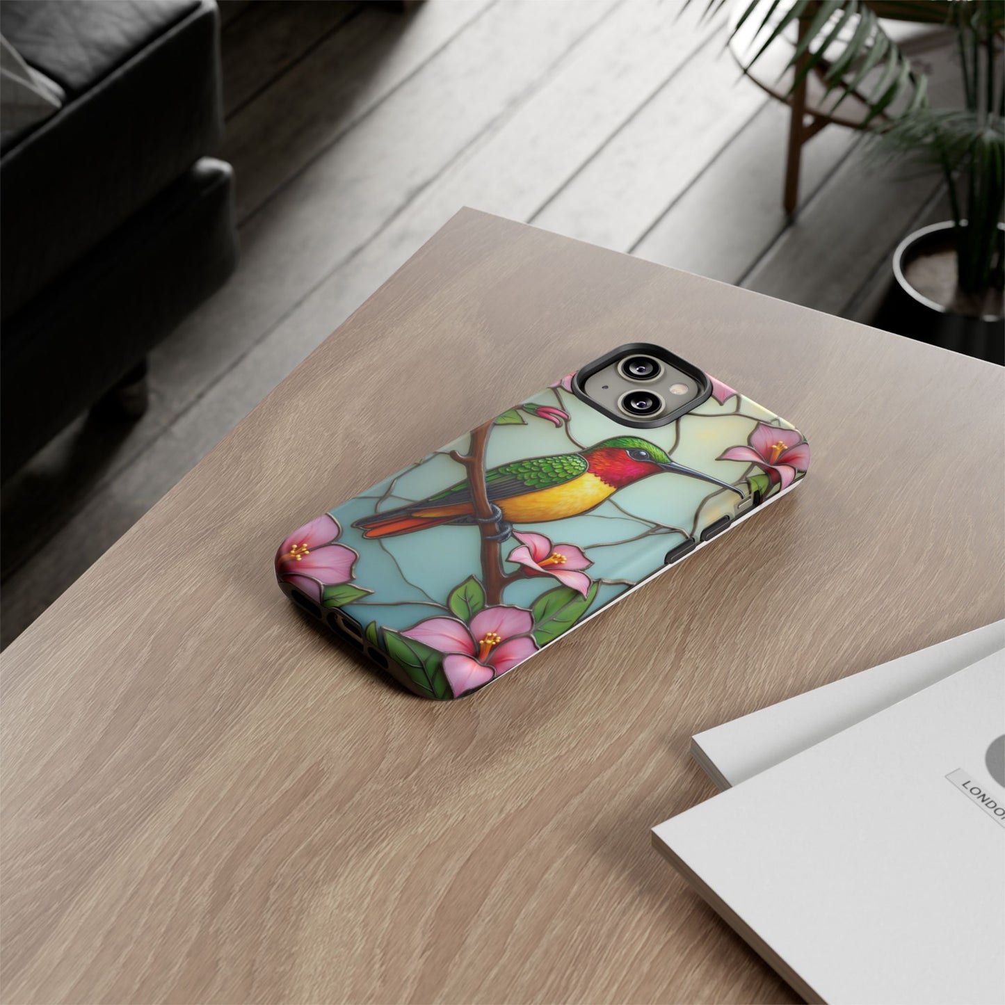 Elegant Hummingbird with Floral Mosaic | Artistic Nature Design