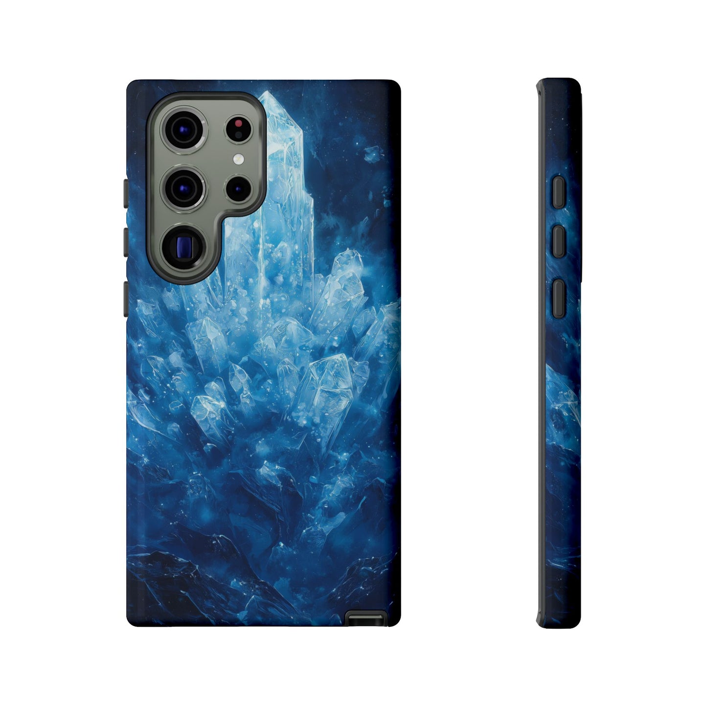 Cosmic Ice Crystal Matching Couple Phone Case – A Dazzling Duo for iPhone, Samsung & Google Pixel