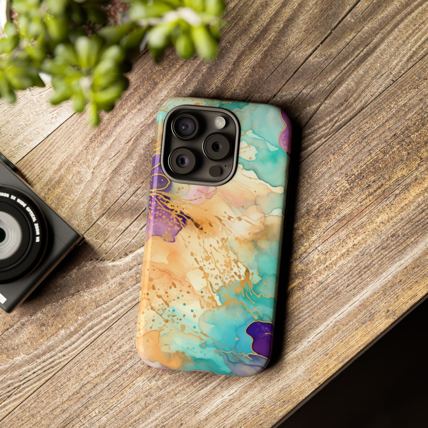 Golden Aura Abstract Watercolor Mobile Case