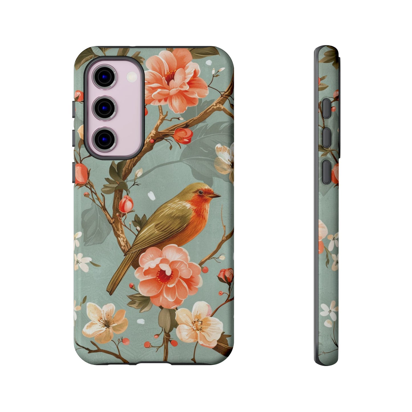 Floral Bird Phone Case - Elegant Nature-Inspired Cover for iPhone, Samsung & Google Pixel
