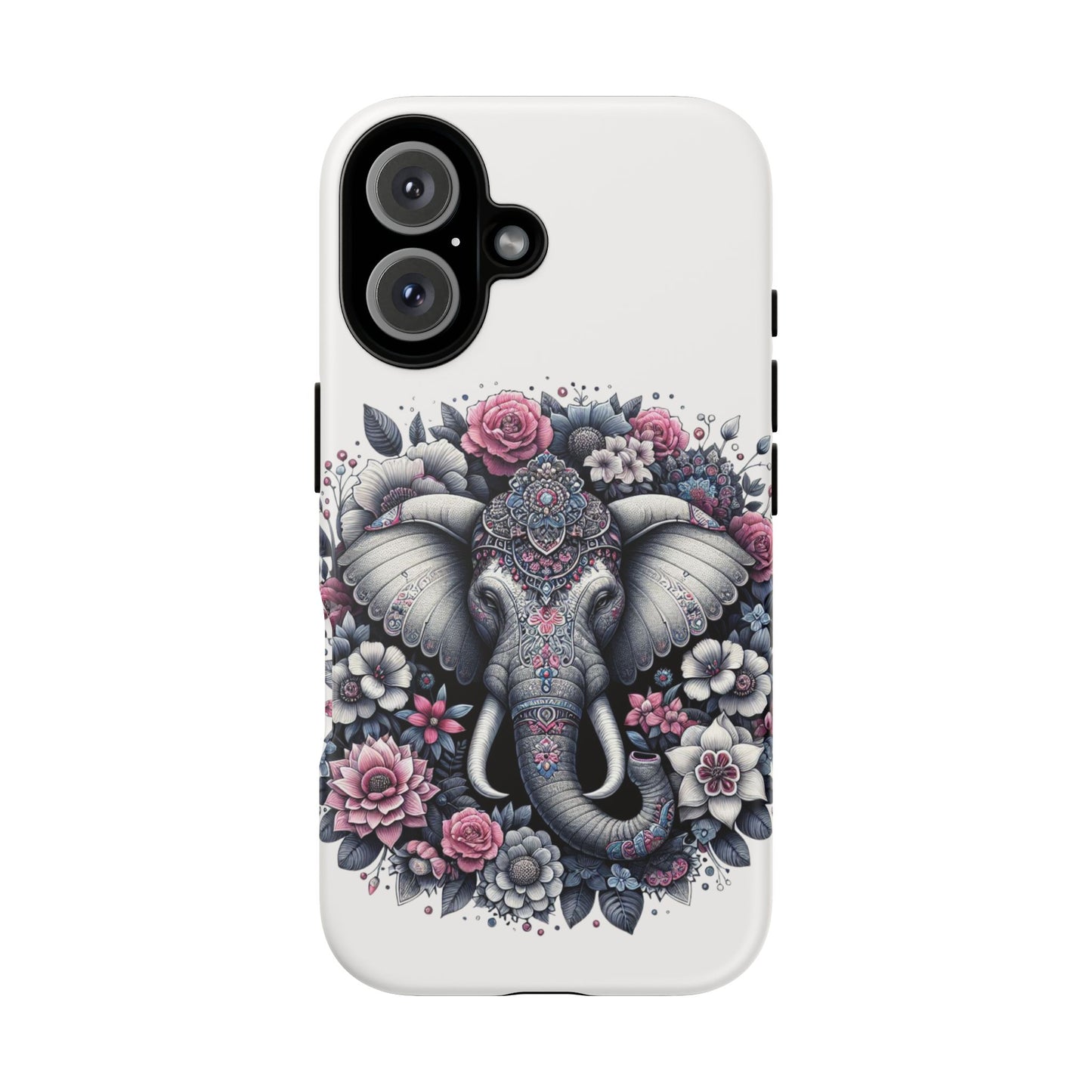 Ornate Floral Elephant Mobile Cover – Elegant Bohemian Art