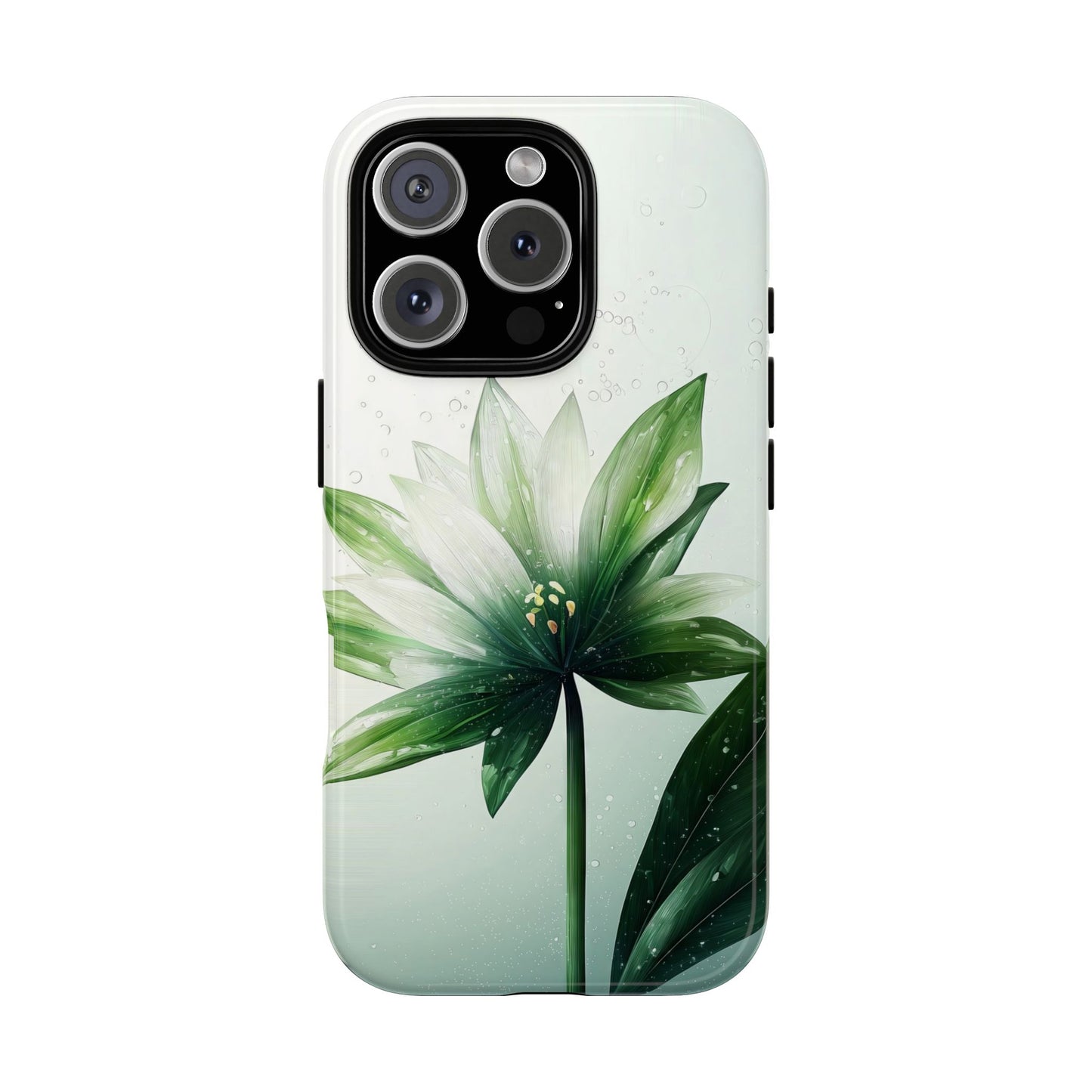 Dew Kissed Green Lotus Phone Case | Refreshing Botanical Design for iPhone, Pixel & Samsung