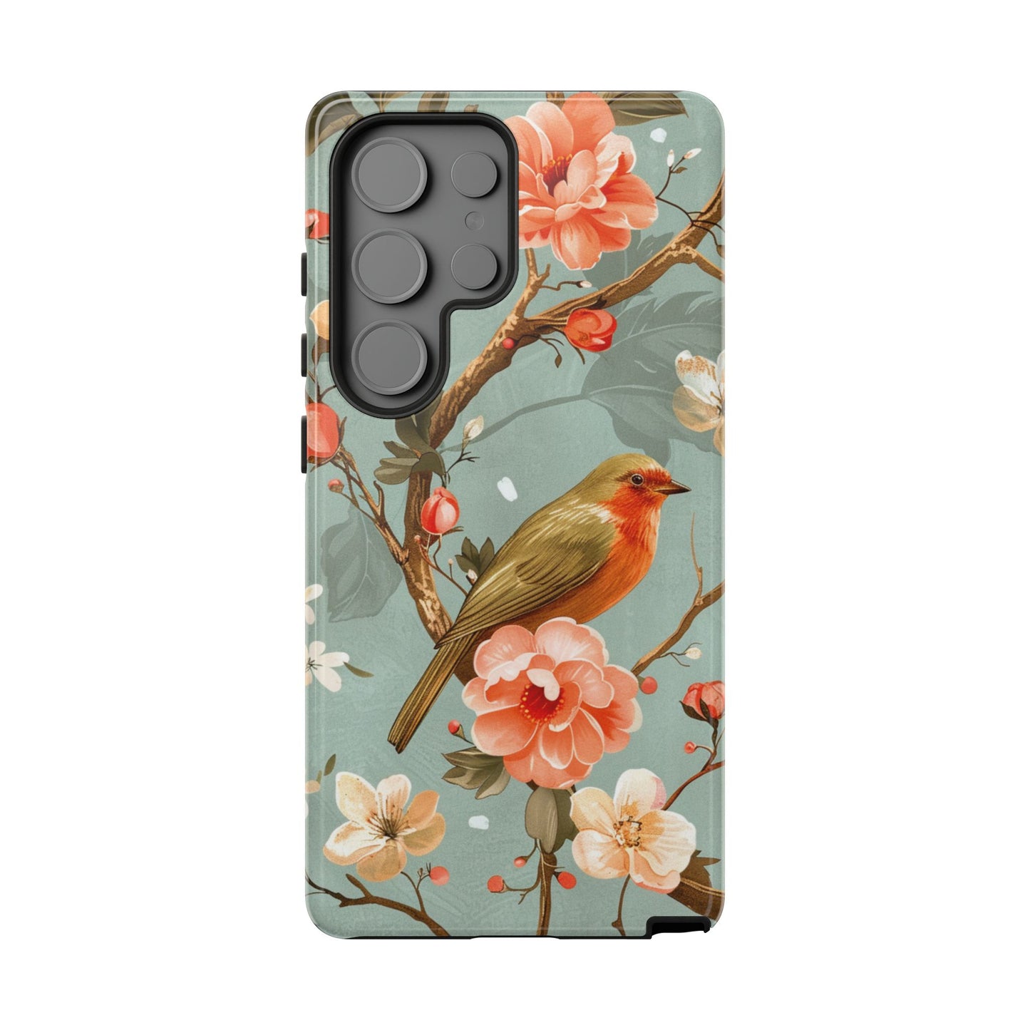 Floral Bird Phone Case - Elegant Nature-Inspired Cover for iPhone, Samsung & Google Pixel
