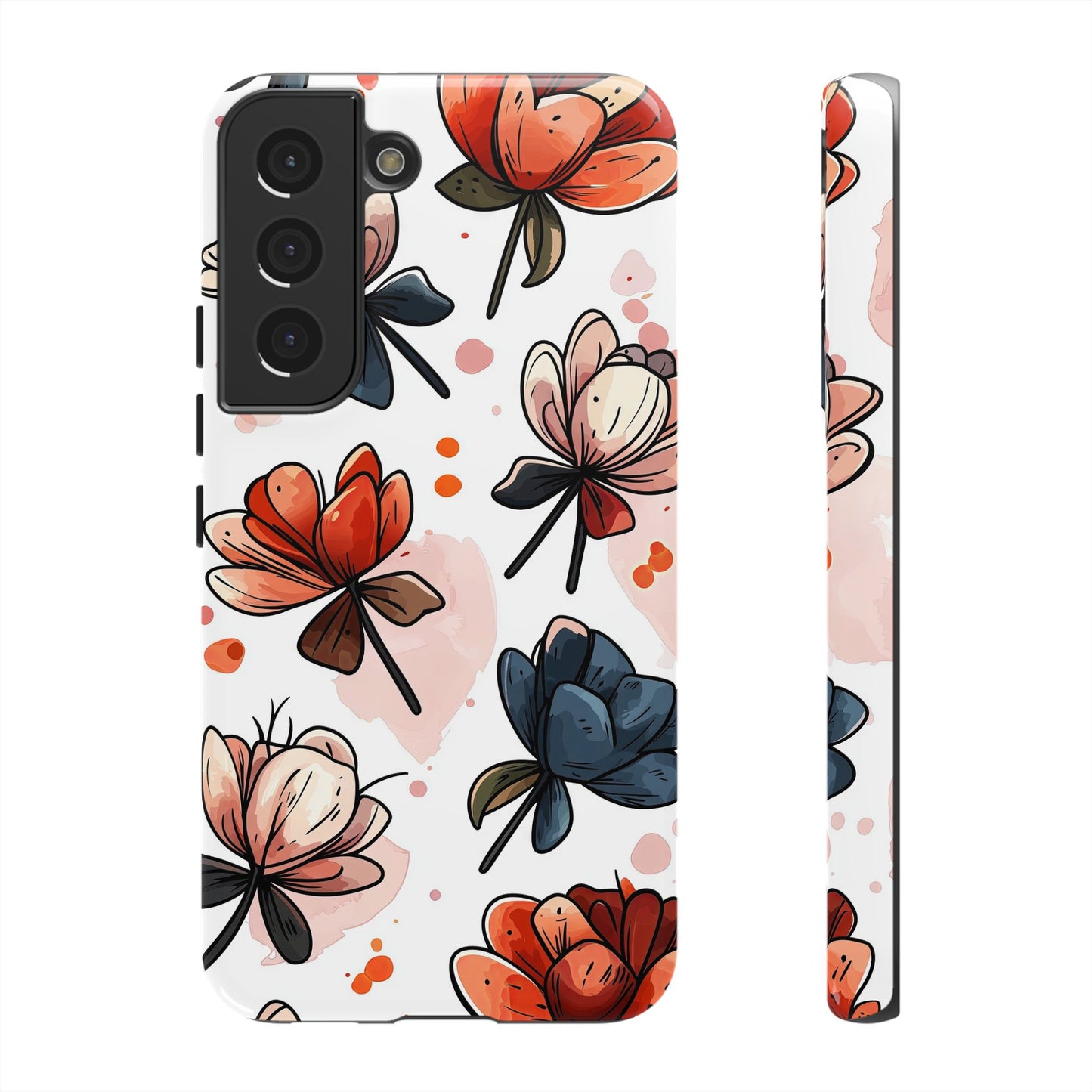 Bold Bloom Watercolor Floral Phone Case for iPhone, Samsung & Google Pixel | Artistic Flower Pattern