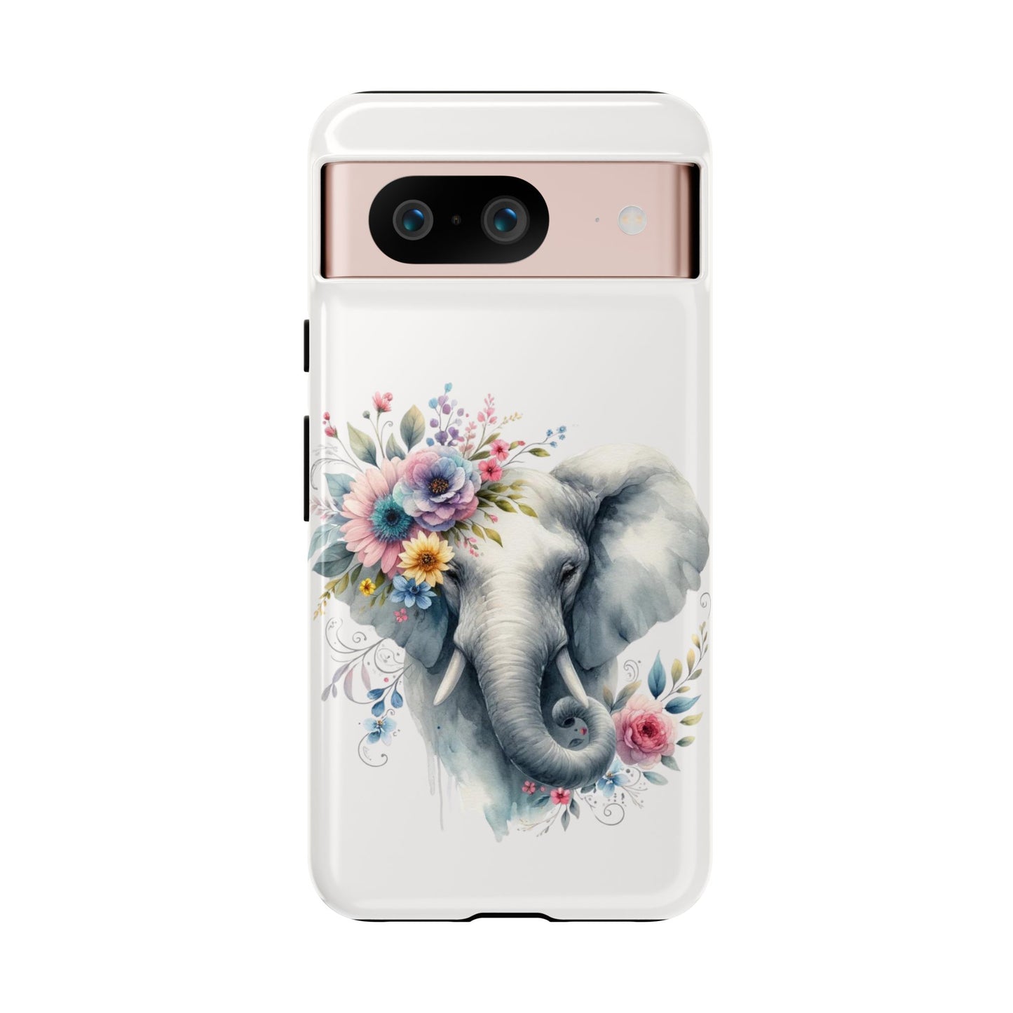Floral Elephant Mobile Cover – Elegant Watercolor Art