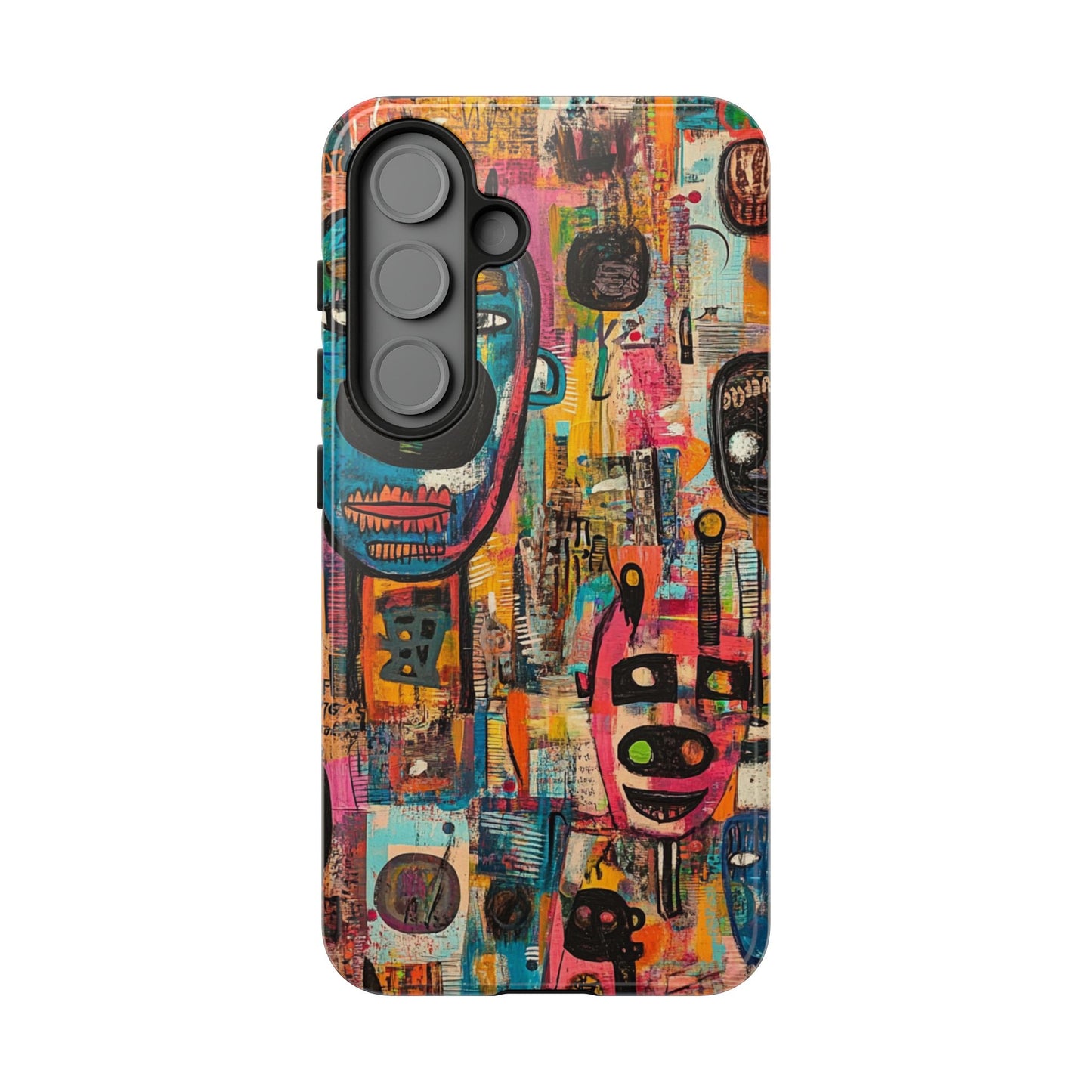 Abstract Basquiat Phone Case – Artistic Phone Protector – Bold, Graffiti-Inspired Street Art Cover - iPhone, Samsung & Google Pixel Cover - Artistic Painting Case, Art Lover Gift