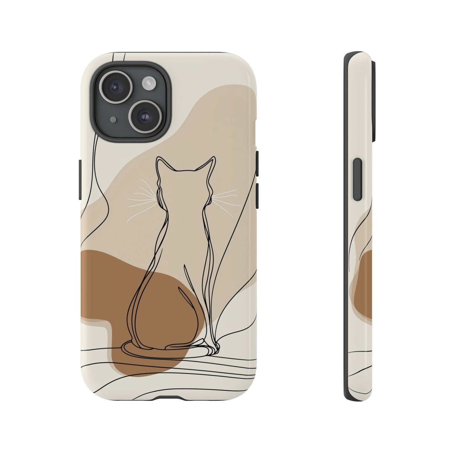 Minimalist Cat Silhouette: Elegant Line Art Phone Case for iPhone, Samsung & Pixel