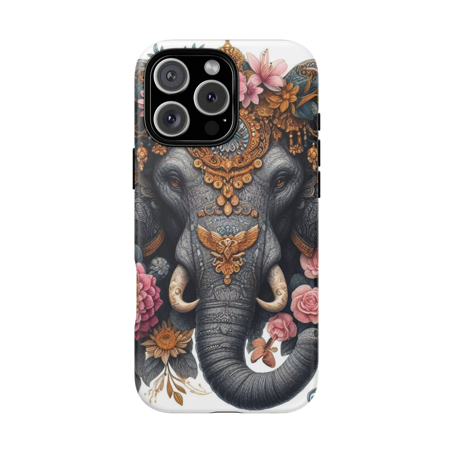 Golden Royal Elephant Mobile Cover – Luxurious Ornate Art