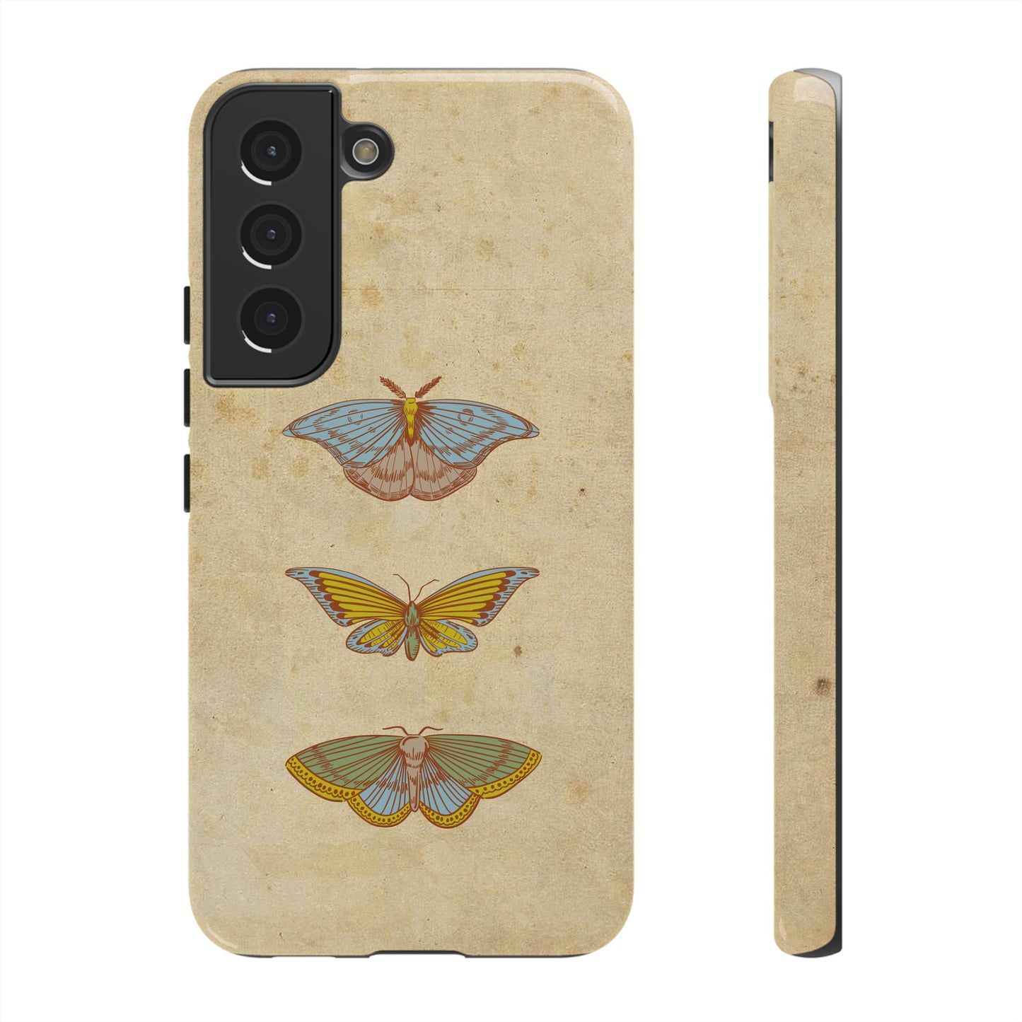 Minimal Vintage Butterfly Phone Case – Aesthetic Beige Background for iPhone, Samsung & Pixel