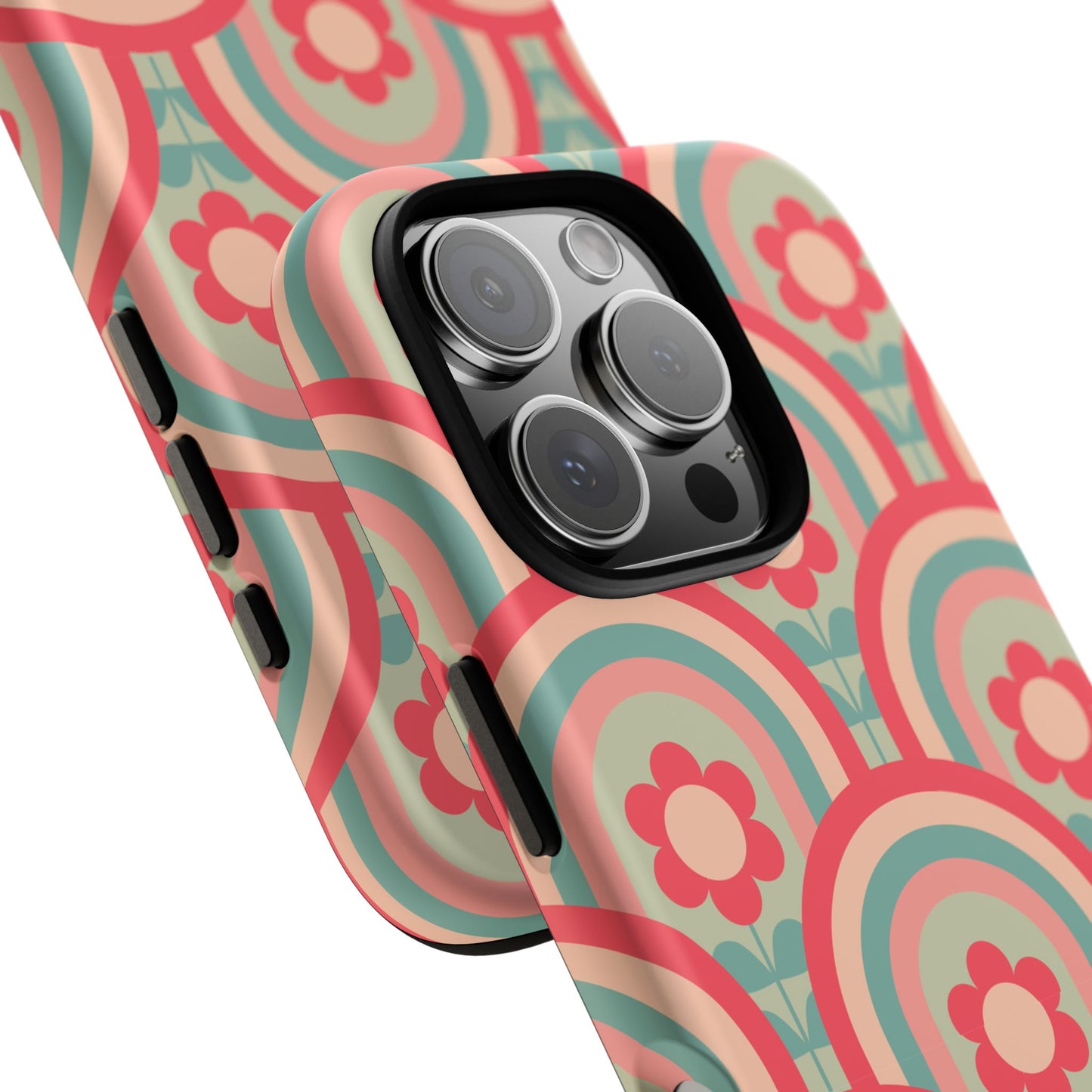 Retro Floral Rainbow Phone Case β Vintage Aesthetic for iPhone, Samsung & Google Pixel