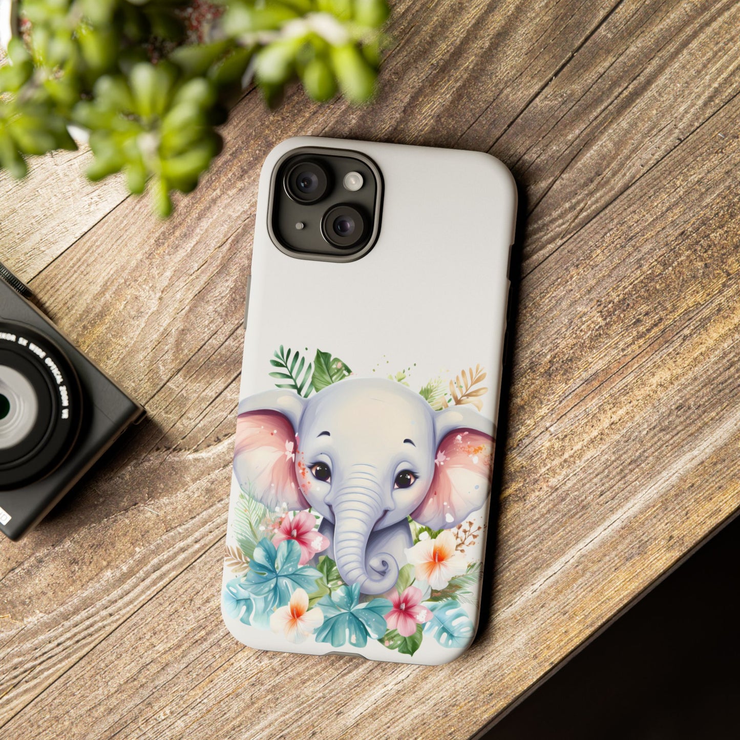 Adorable Baby Elephant Mobile Cover – Floral Fantasy Art