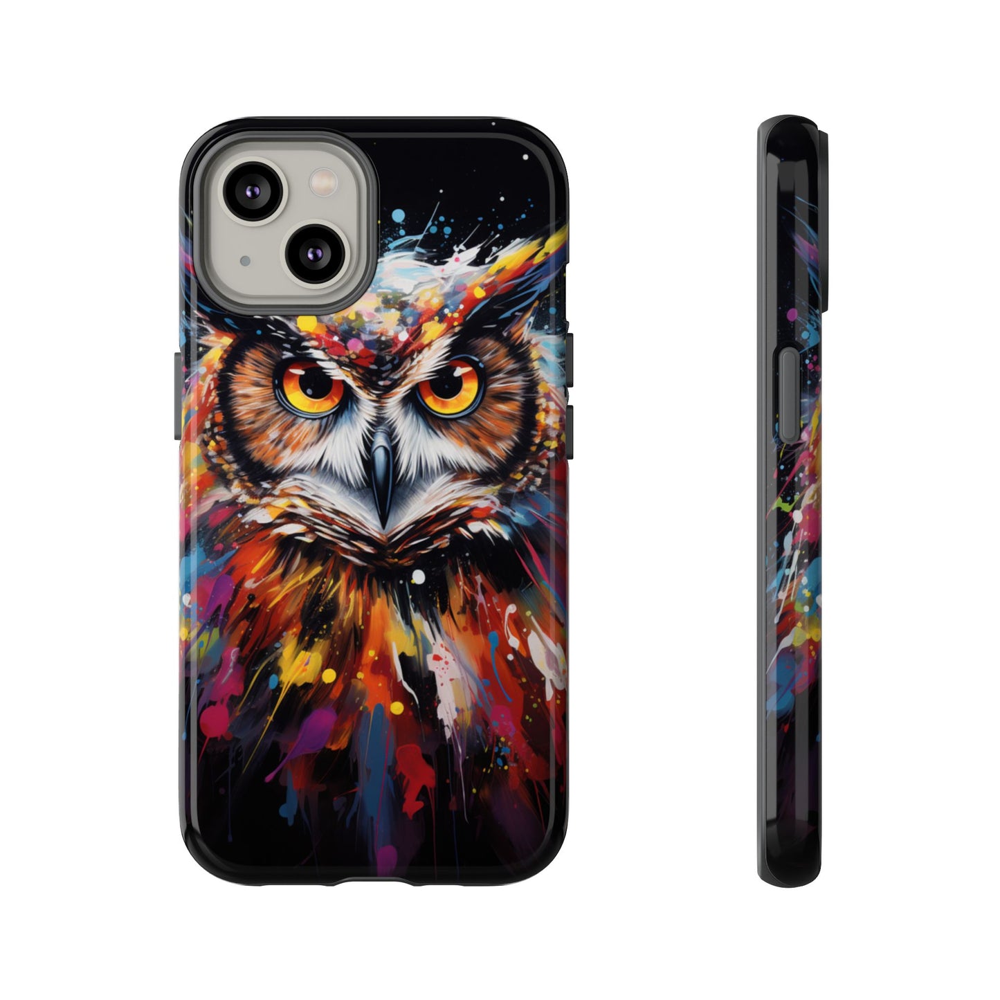 Colorful Owl Print Phone Case - iPhone, Samsung & Google Pixel Cover - Artistic Phone Case, Bird Lover Gift