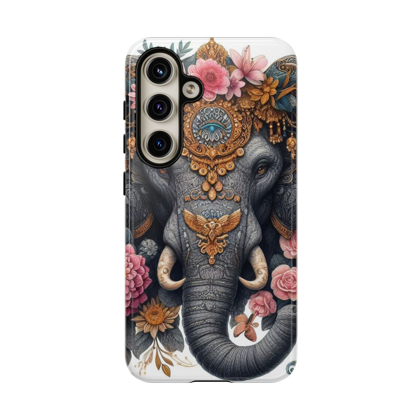Golden Royal Elephant Mobile Cover – Luxurious Ornate Art
