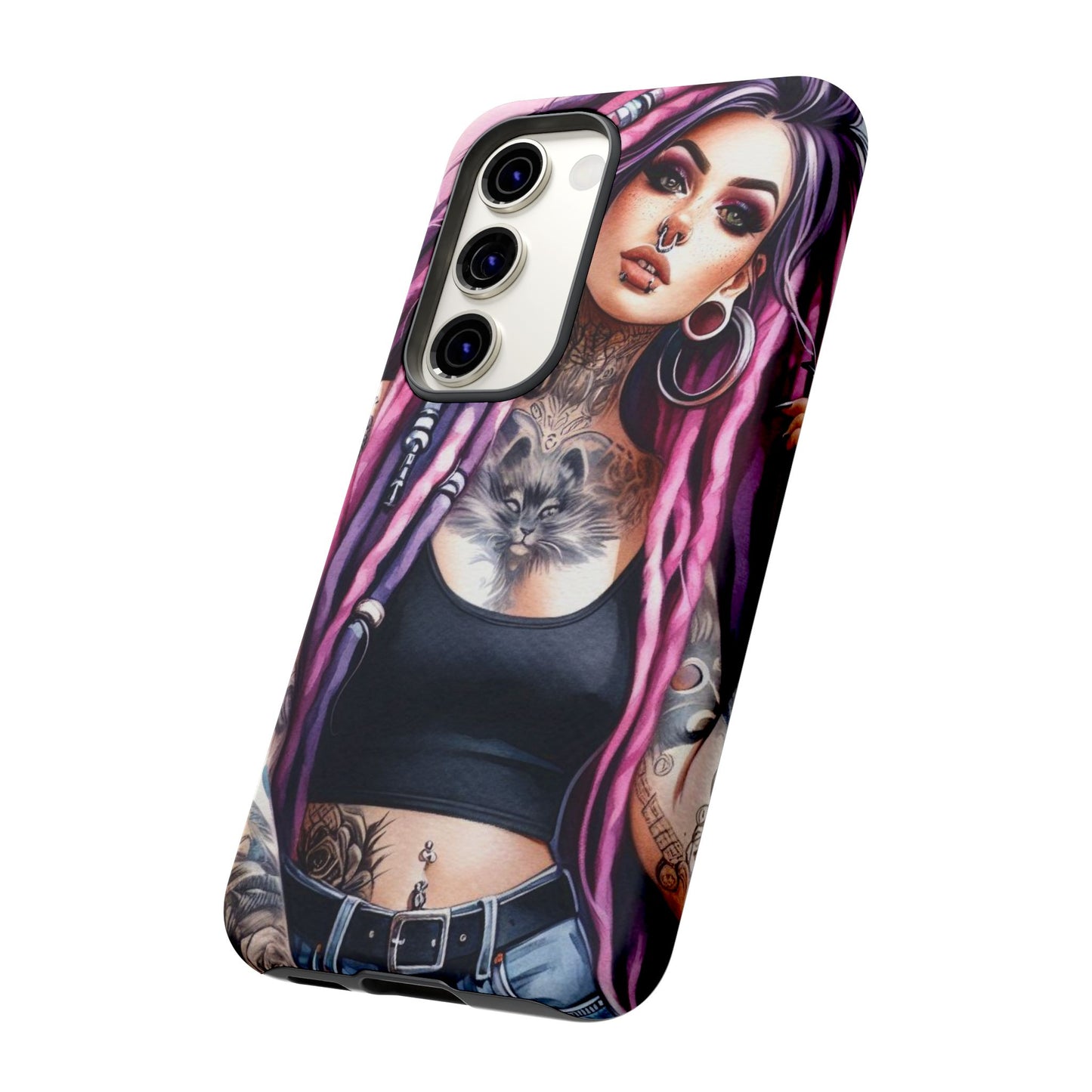 Tattooed Rebel – Gothic Cat Spirit Mobile Cover