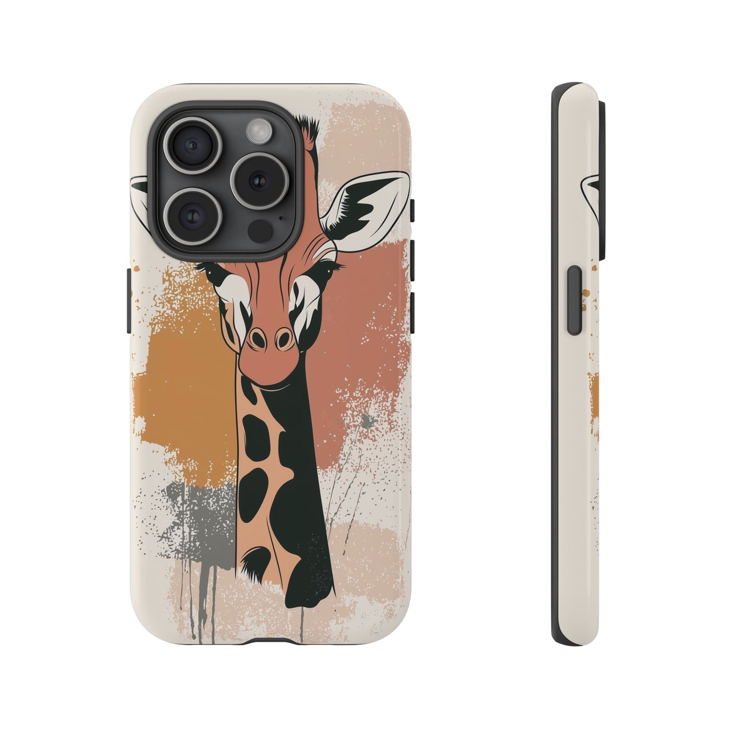 Tall & Graceful: Giraffe Splatter Art Phone Case for iPhone, Samsung & Pixel