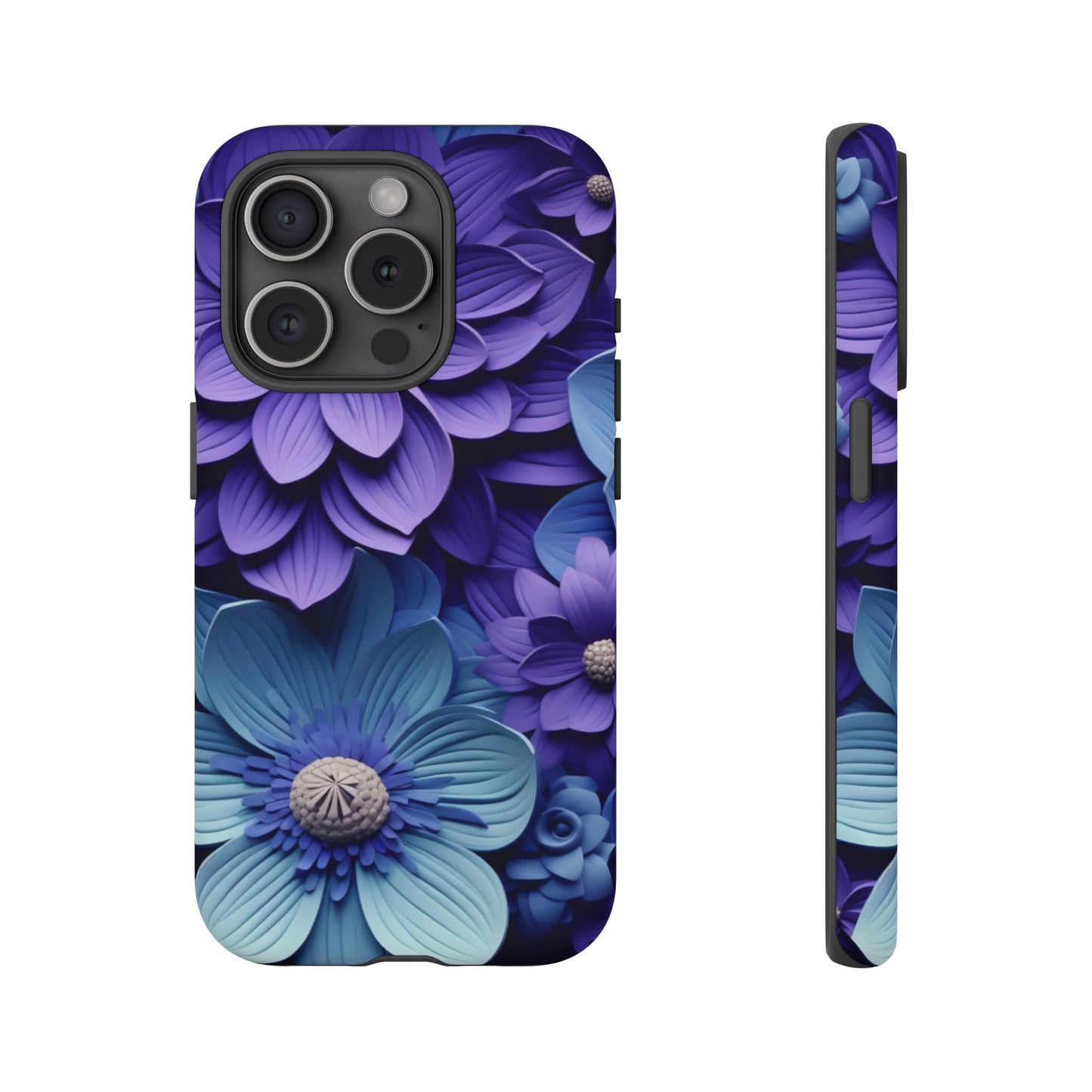 Royal Blue Floral Phone Case – Elegant & Luxurious Design