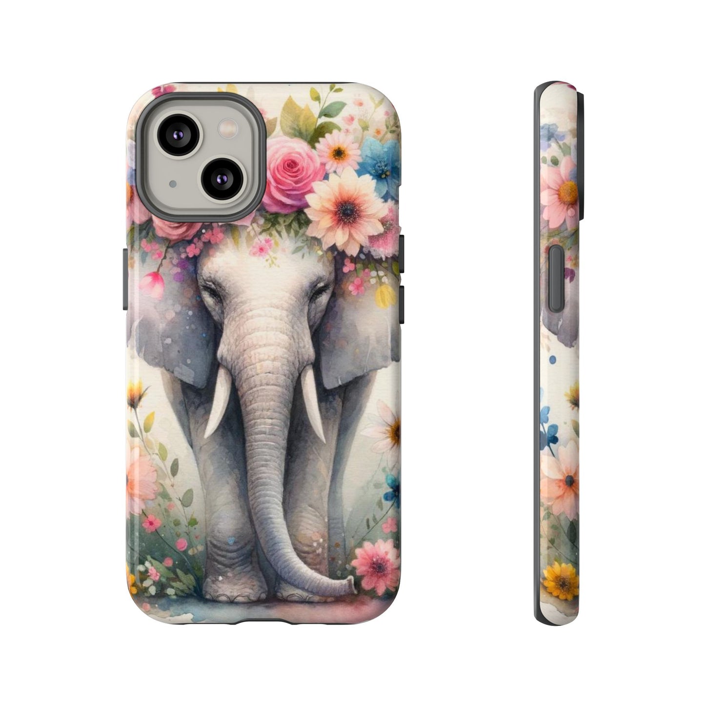 Watercolor Floral Elephant Mobile Cover – Dreamy Artistic Design