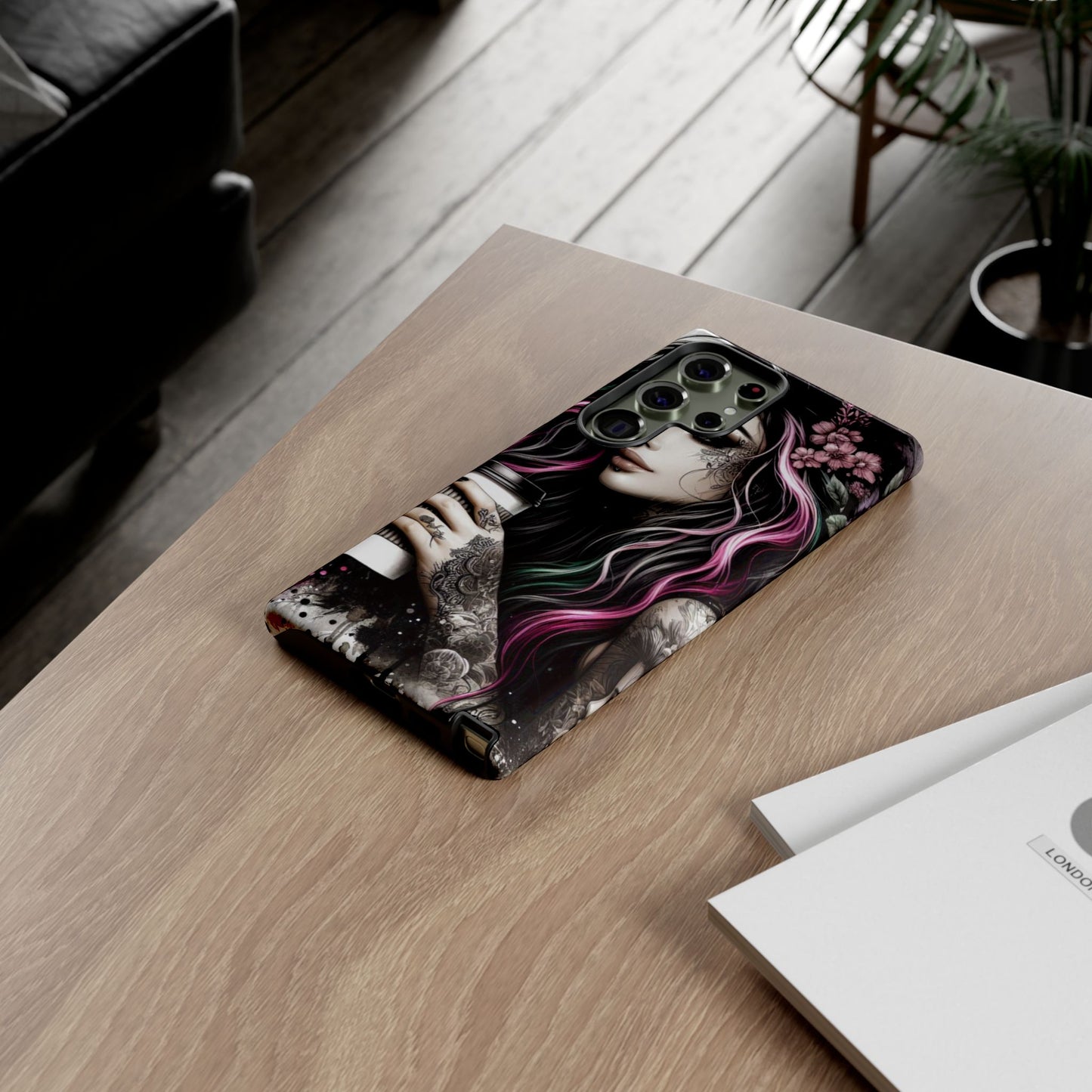 Tattooed Serenity – Gothic Coffee Lover Mobile Cover