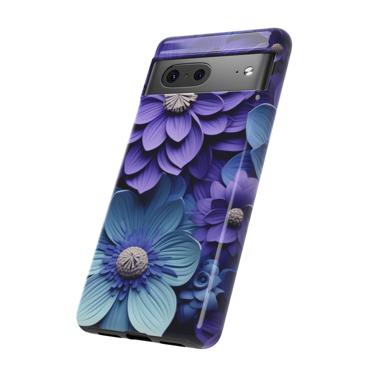 Royal Blue Floral Phone Case – Elegant & Luxurious Design