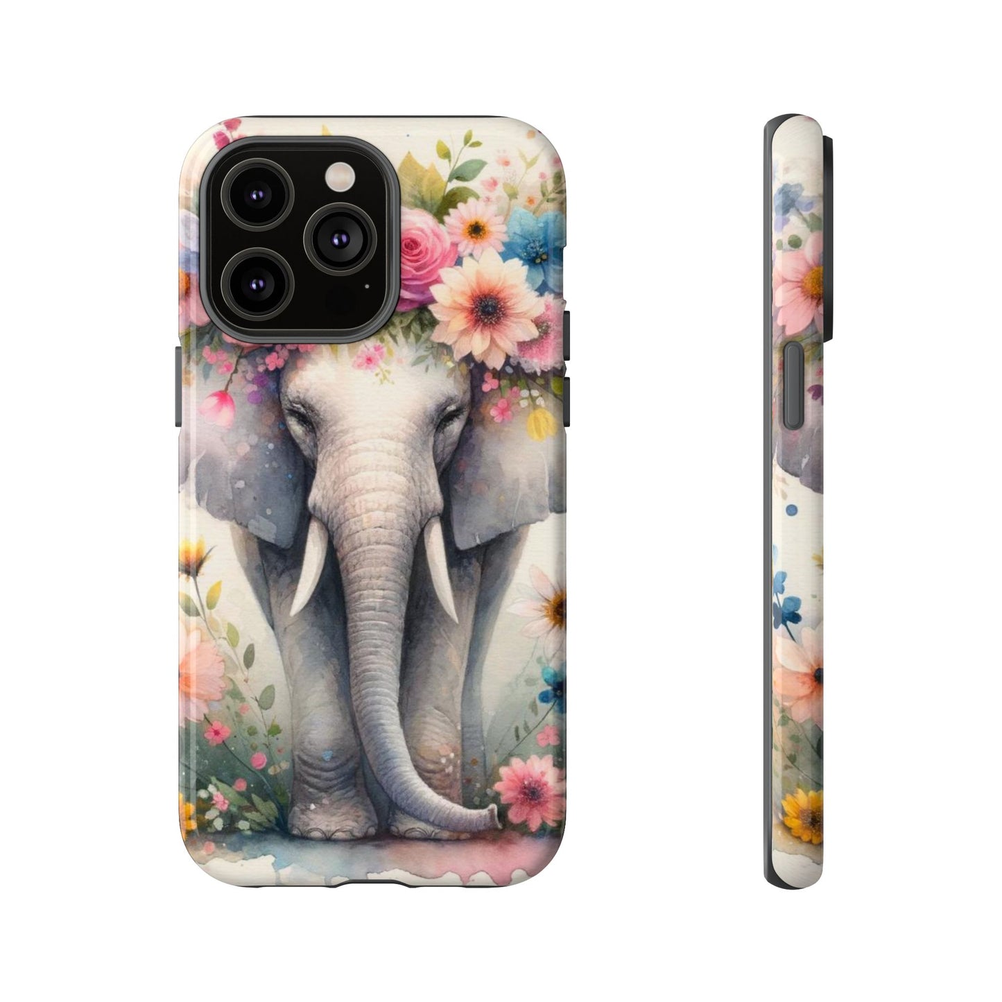 Watercolor Floral Elephant Mobile Cover – Dreamy Artistic Design