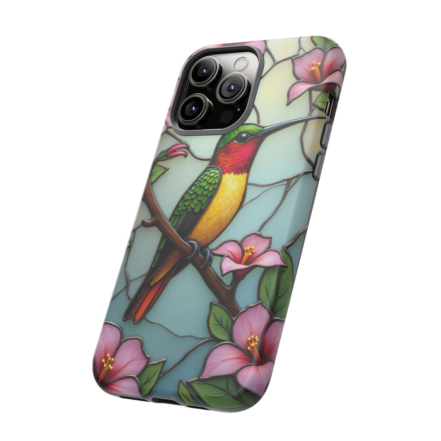 Elegant Hummingbird with Floral Mosaic | Artistic Nature Design