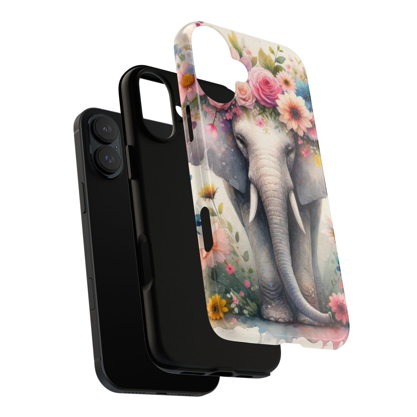 Watercolor Floral Elephant Mobile Cover – Dreamy Artistic Design