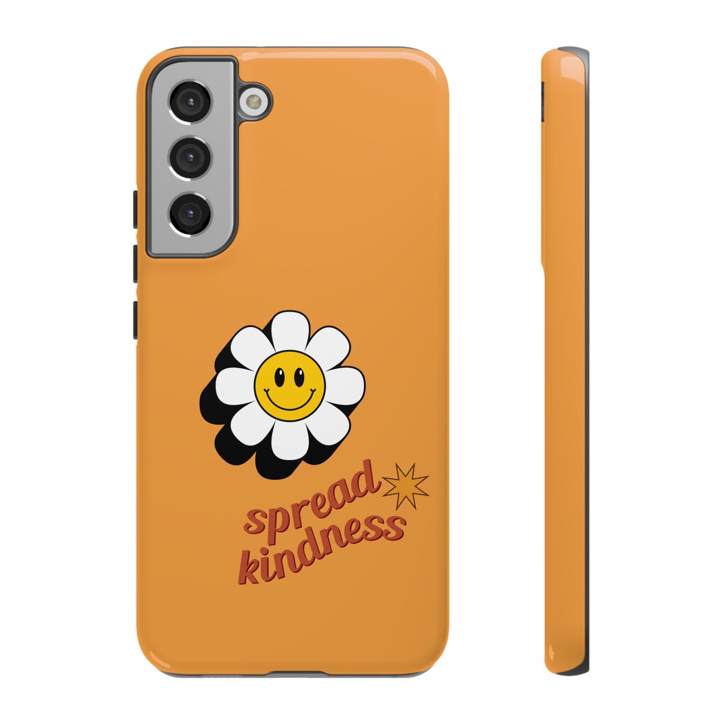 Retro White Flower "Spread Kindness" Phone Case – Vintage Aesthetic for iPhone, Samsung & Google Pixel